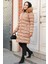Kapşonlu Camel Tesettür Şişme Mont 9781C 2