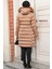Kapşonlu Camel Tesettür Şişme Mont 9781C 3