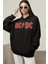 Rock Metal Müzik Grubu Baskılı Unisex Oversize Ac Dc Hoodie 2