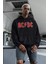 Rock Metal Müzik Grubu Baskılı Unisex Oversize Ac Dc Hoodie 4