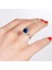 Safir Taşlı Gümüş Yüzük NUR-YZ00209 2