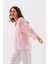 Çiçek Desenli Truvakar Kol Kimono - Pembe 4