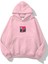 Kapüşonlu Içi Polar Satranç Baskılı Pembe Unisex Oversize Hoodie Sweatshirt 2