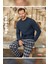 Erkek Tekin Jakarlı Kışlık Lacivert Pijama Takım 3380 3