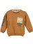 Erkek Çocuk Great Yazı Desenli Kolu Yazılı Şardonlu Kahverengi Sweatshirt 1