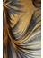 Siyah - Gold Renk Zebra Yaprak ve Soyut Kombin Çerçeveli Cam Tablo 3'lü Dikey 2