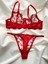 Kırmızı Renk Çiçekli Bralet Takım 2