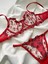 Kırmızı Renk Çiçekli Bralet Takım 4