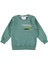Erkek Çocuk Looking Yazı Desenli Fermuar Cep Detaylı Yeşil Renk Sweatshirt 1