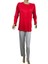 NENA-14854-BAYAN Uzun Kollu 4 Mevsim Pijama Takımı-Kırmızı 10