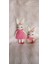 Pembe Kız Tavşancık Seti Amigurumi Organik Oyuncak 1