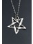 Pentagram Gümüş Kaplama Unisex Düz Zincir Kolye kod 783 2