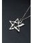 Pentagram Gümüş Kaplama Unisex Düz Zincir Kolye kod 783 3