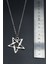 Pentagram Gümüş Kaplama Unisex Düz Zincir Kolye kod 783 4