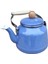 Ahşap Saplı Üstten Tutmalı Vintage Emaye Demlik 2.5 Litre Mavi Çaydanlık 2