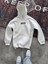 Uzun Kol Kapşonlu Göğüs Baskılı Sweatshirt - Beyaz 2