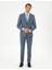 Erkek Koyu Mavi Slim Fit Çizgili Yün Kaşmir Karışımlı Takım Elbise 50291986-VR032 1
