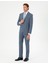 Erkek Koyu Mavi Slim Fit Çizgili Yün Kaşmir Karışımlı Takım Elbise 50291986-VR032 4