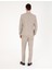 Erkek Bej Slim Fit Yün Keten Karışımlı Çizgili Takım Elbise 50285350-VR011 5