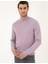 Erkek Lila Melanj Slim Fit Yarım Balıkçı Yaka Basic Triko Kazak 50296548-VR231 3