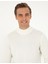 Erkek Ekru Slim Fit Yarım Balıkçı Yaka Basic Triko Kazak 50296548-VR019 2