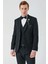 Siyah Çıkarılabilir Kırlangıç Yaka Yelekli Likralı 6 Drop Slim Fit Smokin Damatlık 1001240200 3