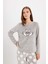 Fall in Love Looney Tunes Pijama Takım Welsoft Pelüş Bisiklet Yaka Uzun Kollu Üst Desenli Alt C5482AX24AU 4
