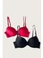 Aria's Closet Siyah-Kırmızı 2'li Mikro Kumaş Push Up Dolgulu Balenli Günlük Destekli Sütyen 3