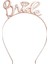 Metal Rose Gold Renk Tek Taş Bride Yazılı Bekarlığa Veda Tacı 3