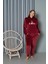 Kırmızı Büyük Beden Kadife Pijama Takımı 1