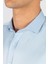 Modern Slim Fit Uzun Kollu Düz Saten Pamuklu Erkek Mavi Gömlek 3