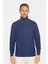 Slim Fit Tam Boğazlı Tüylenme Yapmayan Erkek Lacivert Kazak 2