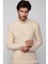 Slim Fit Dar Kesim Tam Balıkçı Yaka Desenli Bej Erkek Triko Kazak 2