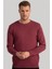 Erkek Slim Fit Bisiklet Yaka Bordo Triko Kazak 2