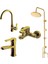 Domino Altın Banyo Lavabo Evye Bataryası Altın Duş Ünitesi 440615G-971538-971528-971518 1