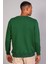 Erkek Yumuşacık Kumaşlı Regular Fit Yuvarlak Yakalı Kesik Yeşil Sweatshirt 3