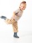 Mini Kids – Brown Flowers Çok Renkli, %100 Pamuk, Paçaları Lastikli Çocuk Balon Pantolon 5