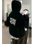 Work Work Arka Baskılı Kapüşonlu Siyah Sweatshirt 2
