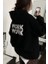 Work Work Arka Baskılı Kapüşonlu Siyah Sweatshirt 3
