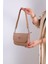 Orta Boy 2 Askılı 5 Bölmeli Hafif Kibar Model Kadın Omuz Çantası 23CM-14 cm Toz Torbalı Vizon 2