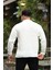 Modern Fit Polo Yaka Çizgili Triko Kazak - Ekru 5