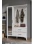 Oslo Aynalı Portmanto Vestiyer %100 MDF Klasik Tasarım 5 Raflı 110x181x36 cm Ölçülerinde 2
