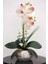 Dekoratif 2li Mini Yapay Islak Orkide Tanzimi Beyaz-Fuşya 45 Cm 2