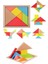 10 Adet Ahşap Tangram Zeka Gelişim Eğitici Oyuncak Mini Boy 7x7 cm 10 Adet 2