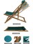Ahşap Katlanabilir Taşınır Şezlong. Plaj, Bahçe, Teras, Balkon Şezlongu. 3 Lü Set (Krem) 3
