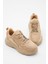 Kadın Bej Yüksek Taban Bağcıklı Spor Ayakkabı 2