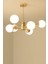 Rita Modern Gold Kaplama Beyaz Globe Camlı Altılı Avize 1