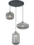 Demet Habek Mylights Füme Camlı Rustik Salon Avize Taban 40 cm 1