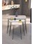 3'lü Zigon Sehpa Seti - Metal Ayaklı, Beyaz PVC Kenar Kaplama, 47-51-55 cm, Salon ve Oturma Odası için Şık ve Fonksiyonel Tasarım 1