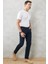 Erkek Lacivert Slim Fit Dar Kesim Pamuklu Esnek Chino Pantolon 6